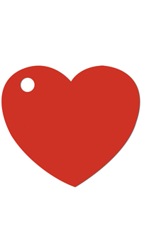 ETIQUETTE COEUR ROUGE, PACK DE 50 - Rubans, étiquettes, fils alu - Accessoires contenants - Mariages, baptêmes, communions - Fête en Fête - Déguisements, mariages, baptêmes, articles de fête, halloween 