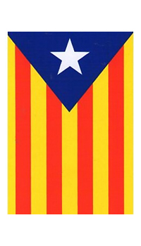 PAVILLON CATALAN 90cmx150cm INDEPENDANCE - Décorations catalanes - Catalans - Articles supporters et drapeaux - Fête en Fête - Déguisements, mariages, baptêmes, articles de fête, halloween 