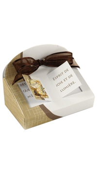 BOITE COMMUNION LIVRE BLANC ET MARRON - Spécial communion - Contenants à dragées - Mariages, baptêmes, communions - Fête en Fête - Déguisements, mariages, baptêmes, articles de fête, halloween 