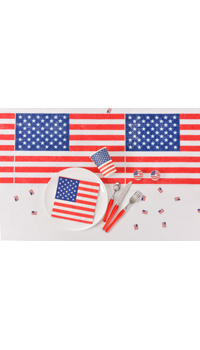 CHEMIN DE TABLE USA - Nappages et  serviettes - Vaisselle et emballages - Fête en Fête - Déguisements, mariages, baptêmes, articles de fête, halloween 